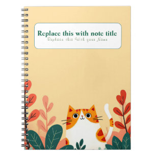 Personalised Cute Kawaii Cat Notebook