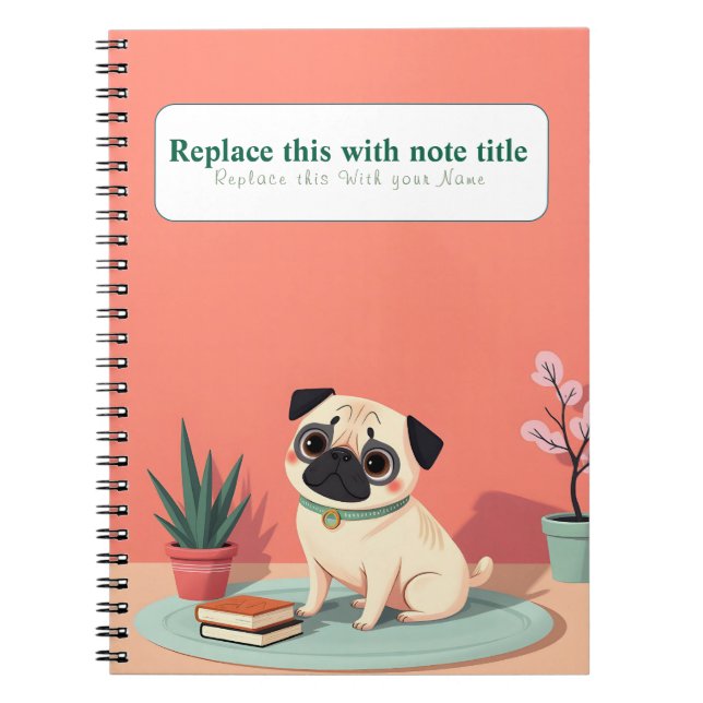 Personalised Cute Kawaii Dog Notebook (Front)