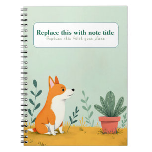Personalised Cute Kawaii Dog Notebook