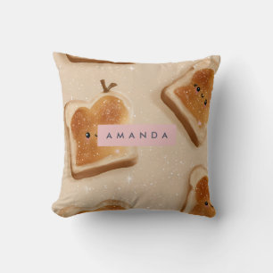 Personalised Cute Kawaii Toast Pattern Cushion