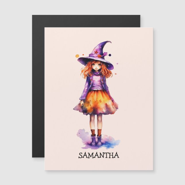 Personalised Cute Kid Witch Halloween (Front/Back)