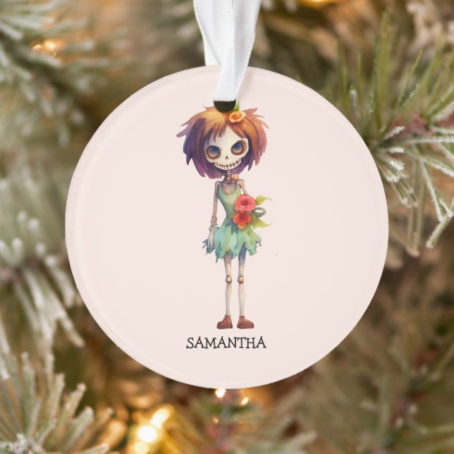 Personalised Cute Kid Zombie Halloween (4) Ornament (Tree)