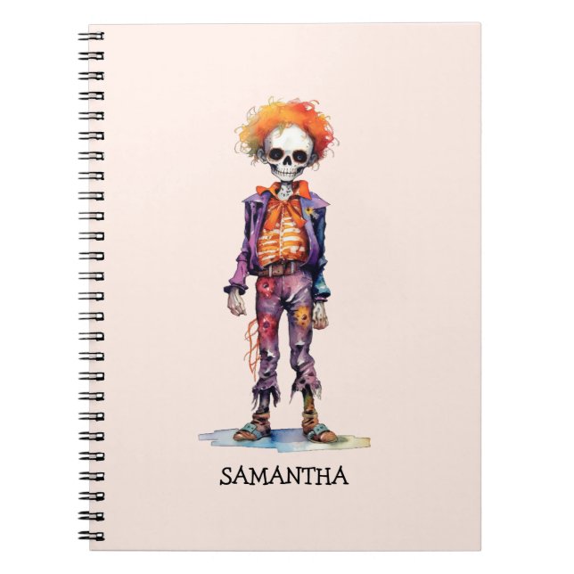Personalised Cute Kid Zombie Halloween (6) Notebook (Front)