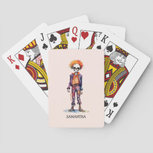 Personalised Cute Kid Zombie Halloween (6) Playing Cards