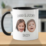 Personalised Cute Kids Baby Face 2 Photo For Dad Mug<br><div class="desc">The background needs to be transparent. Make sure the photo is cropped tightly to the object/face. If you have any problem cropping your photo, i can do it for you. Before placing an order, you have to send your photo to my message or email at ayokholid@gmail.com, and i will send...</div>