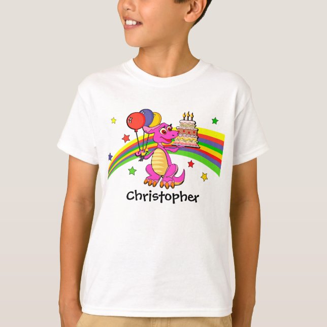 Personalised Cute Kids dinosaur t-shirts (Front)