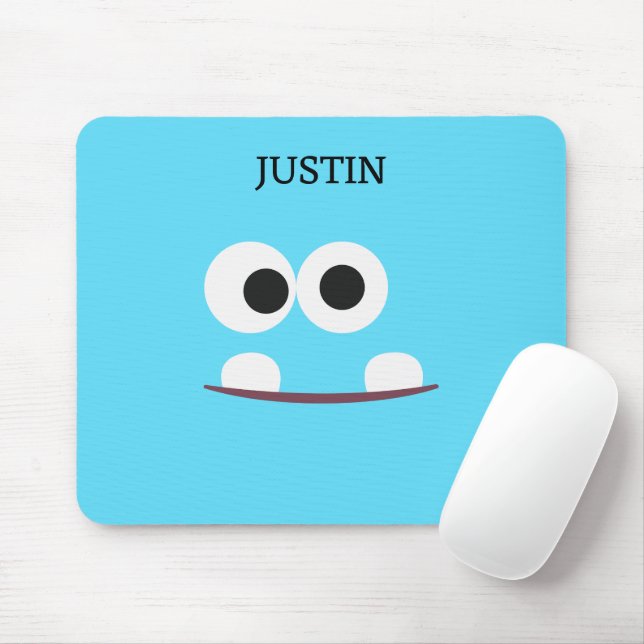 Personalised Cute Kids Monster Mouse Pad/Desk Mat (With Mouse)