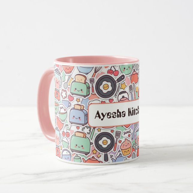 Personalised Cute Kitchen Cup (Front Left)