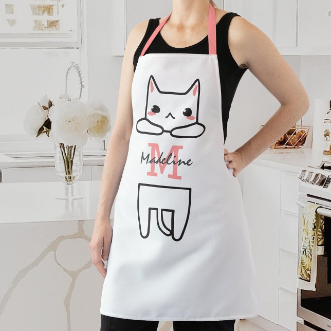 Personalised Cute Kitten Name Apron (Creator Uploaded)