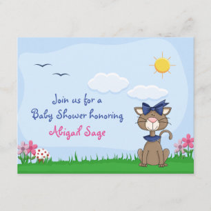 Personalised Cute Kitty Cat Baby Shower Invitation
