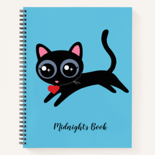 Personalised Cute Kitty Cat Heart Thief Notebook