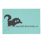 Personalised Cute Kitty Name Teal Cat Placemat