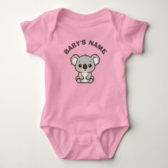 Personalised Cute Koala Baby Bodysuit (Front)