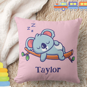 Personalised Cute Koala Bear Cartoon Baby Girl Cushion