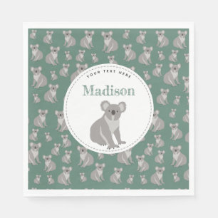 Personalised Cute Koala Pattern   Napkin