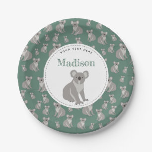 Personalised Cute Koala Pattern Paper Plate