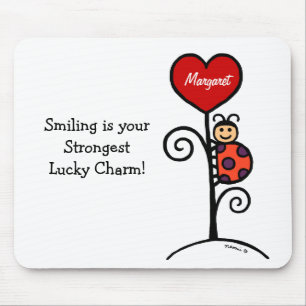 Personalised Cute LadyBug drawing Mouse Mat