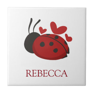 personalised cute ladybug tile