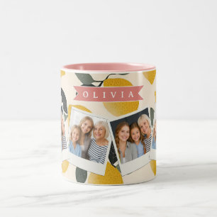 Personalised Cute Lemon Pattern Fresh Summer Two-Tone Coffee Mug