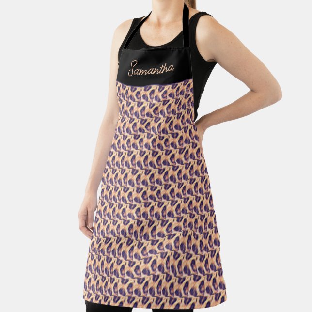 Personalised, Cute Leopard Pattern Tumbler Apron (Insitu)