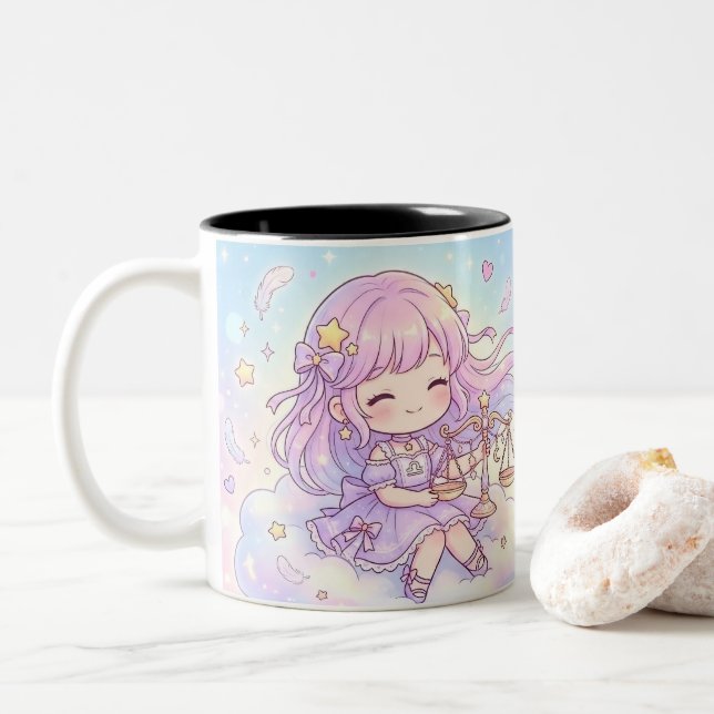 Personalised Cute Libra Zodiac Mug (With Donut)