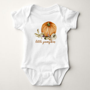 Personalised Cute Little Pumpkin Fall Baby Bodysuit