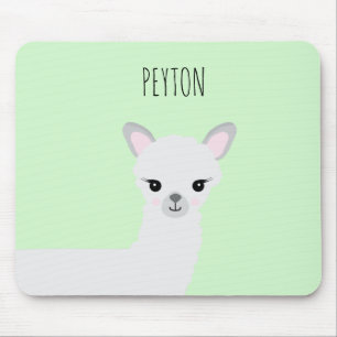 Personalised cute llama illustration mouse mat