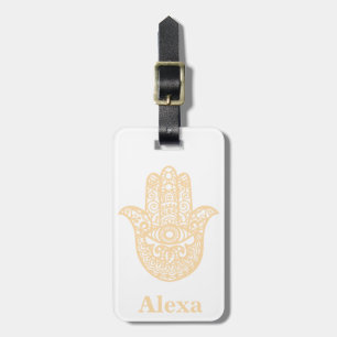 Personalised Cute lucky hamsa hand Luggage Tag