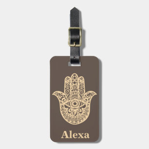 Personalised Cute lucky hamsa hand Luggage Tag