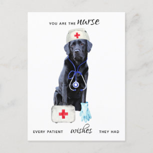 Personalised Cute Medical Nursing Dog Nurse Week Holiday Postcard