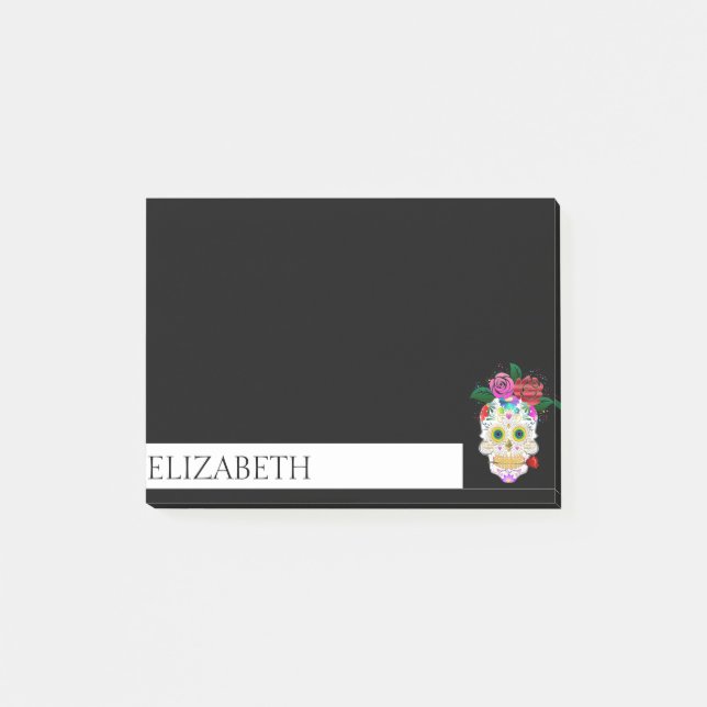 Personalised Cute Mexican Sugar Skull Halloween Po Post-it Notes (Front)