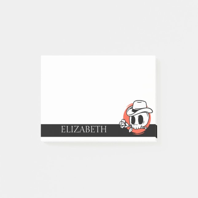 Personalised Cute Mexican Sugar Skull Halloween Post-it Notes (Front)
