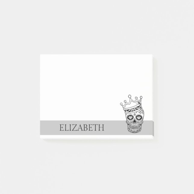 Personalised Cute Mexican Sugar Skull Halloween Post-it Notes (Front)