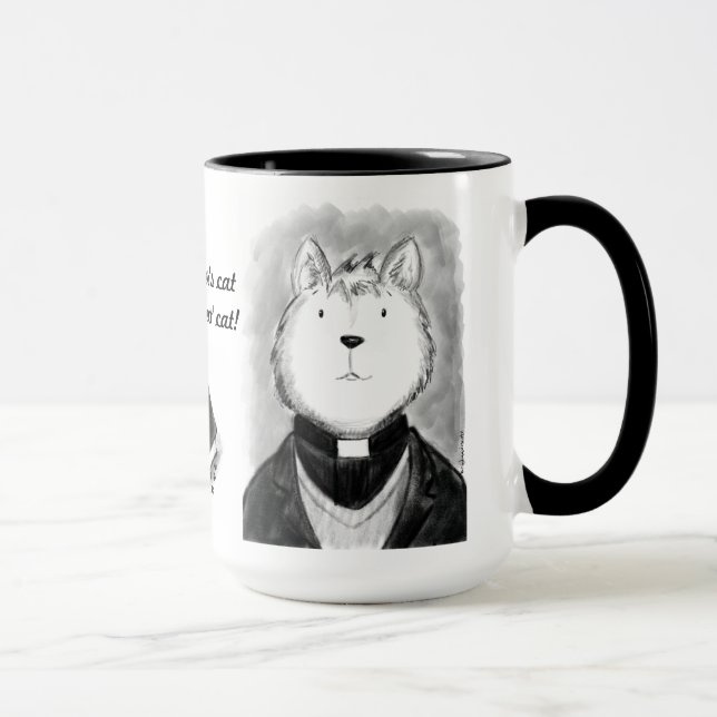 Personalised Cute Minister's Cat Mug (Right)