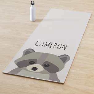Personalised Cute Modern illustration racoon  Yoga Mat
