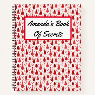 Personalised Cute Modern Minimalist Christmas Tree Notebook