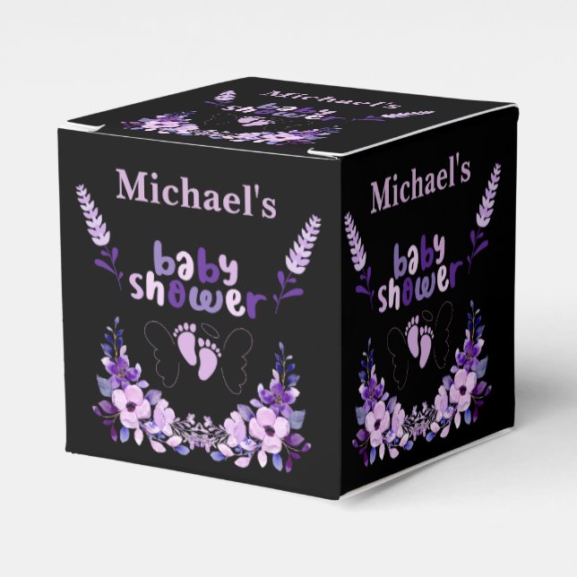 Personalised Cute Monogram Baby Shower          Favour Box (Front Side)