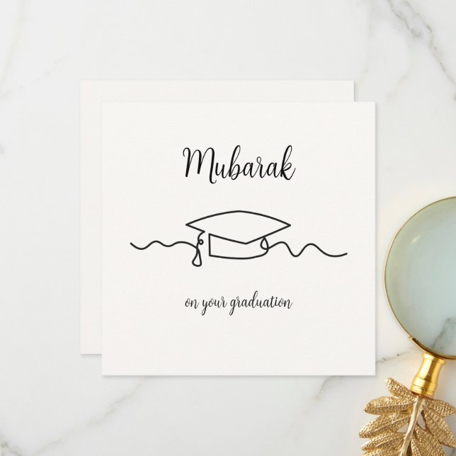 Personalised Cute Mubarak Congratulations Card (Front/Back In Situ)