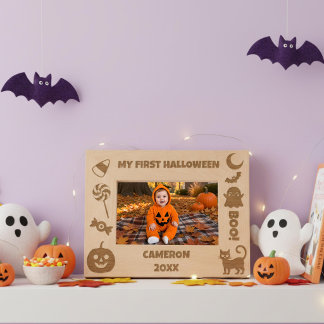 Personalised Cute My First Halloween  Etched Frames
