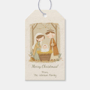 Personalised Cute Nativity Christmas Gift Tags