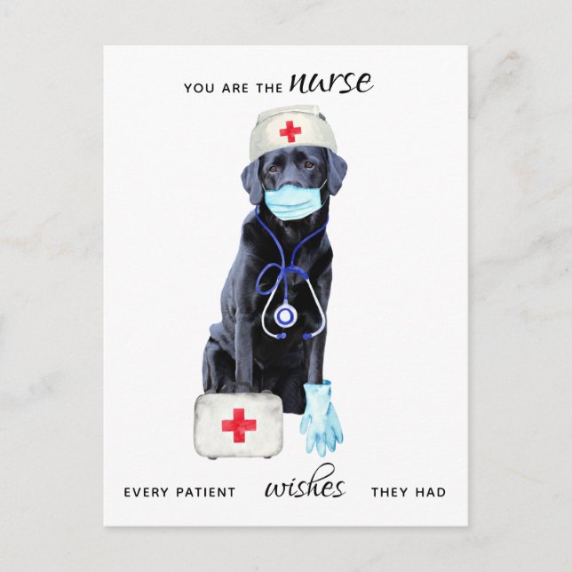 Personalised Cute Nursing Dog Nurse Week Holiday Postcard (Front)