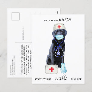 Personalised Cute Nursing Dog Nurses Day Holiday Postcard