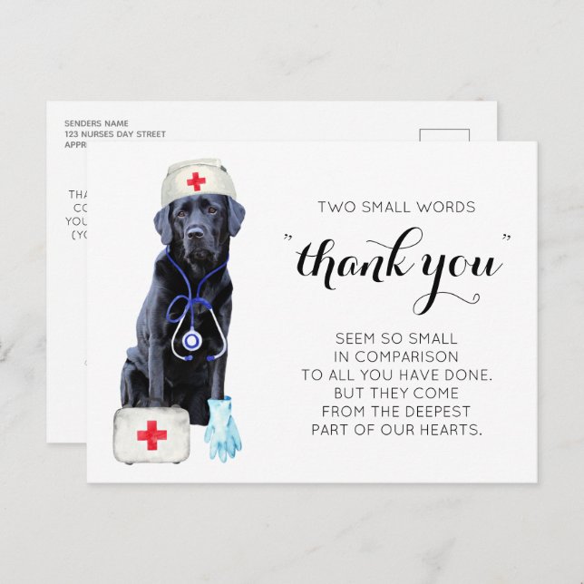 Personalised Cute Nursing Thank You Nurses Day Holiday Postcard (Front/Back)