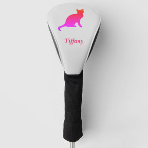 Personalised cute ombre cat  golf head cover