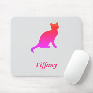 Personalised cute ombre cat  mouse mat