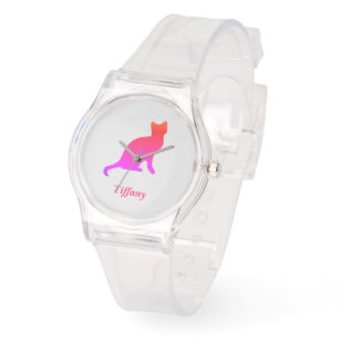 Personalised cute ombre cat watch