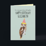 Personalised Cute Owl Granddaughter Birthday Card<br><div class="desc">Cute owl illustration birthday card. Customisable!</div>