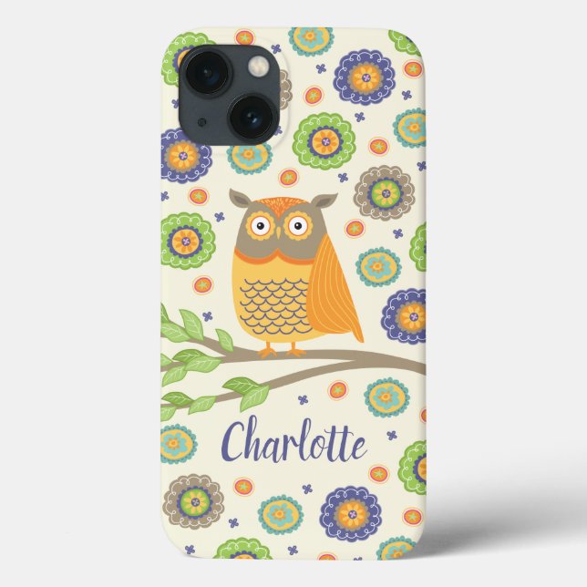 Personalised Cute Owl Pattern Case-Mate iPhone Case (Back)