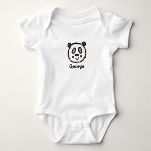 Personalised Cute Panda Baby Bodysuit