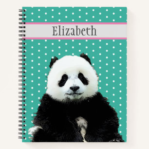 Personalised Cute Panda Bear Animal Name Notebook